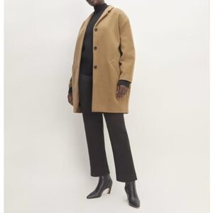 Everlane The Italian ReWool Cocoon Oversized Pea Coat Camel Brown XXS